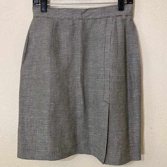 Vintage Giorgio Sant’ Angelo Plaid B/W Midi Skirt with Pockets. - Picture 1 of 7